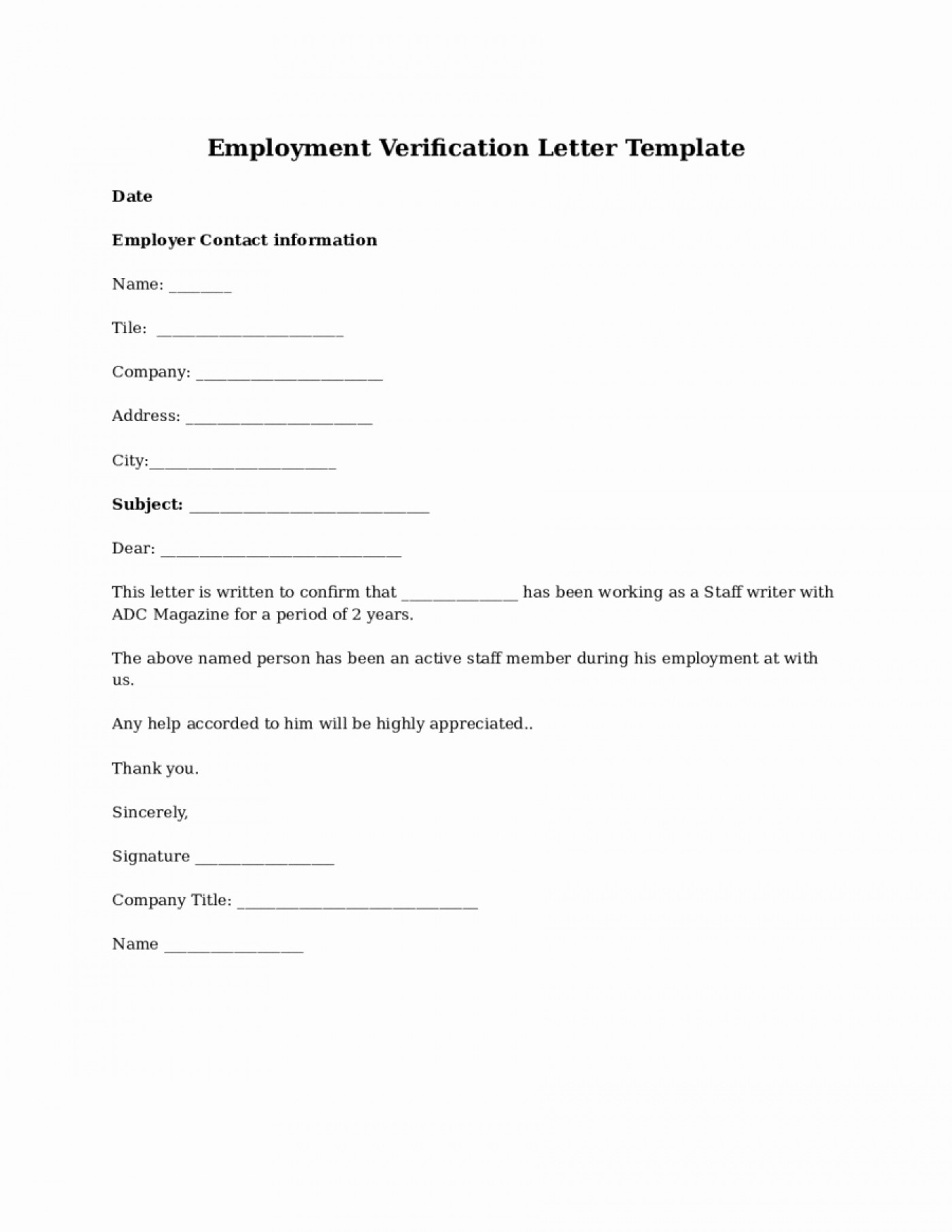 004 Template Ideas Employment Verification Form Walk In