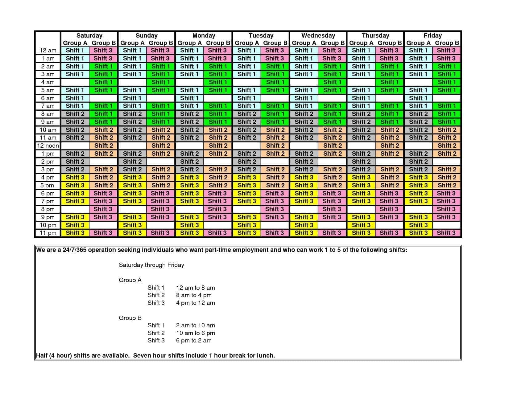 004 Hour Shift Schedule Template Ideas Calendar Awesome