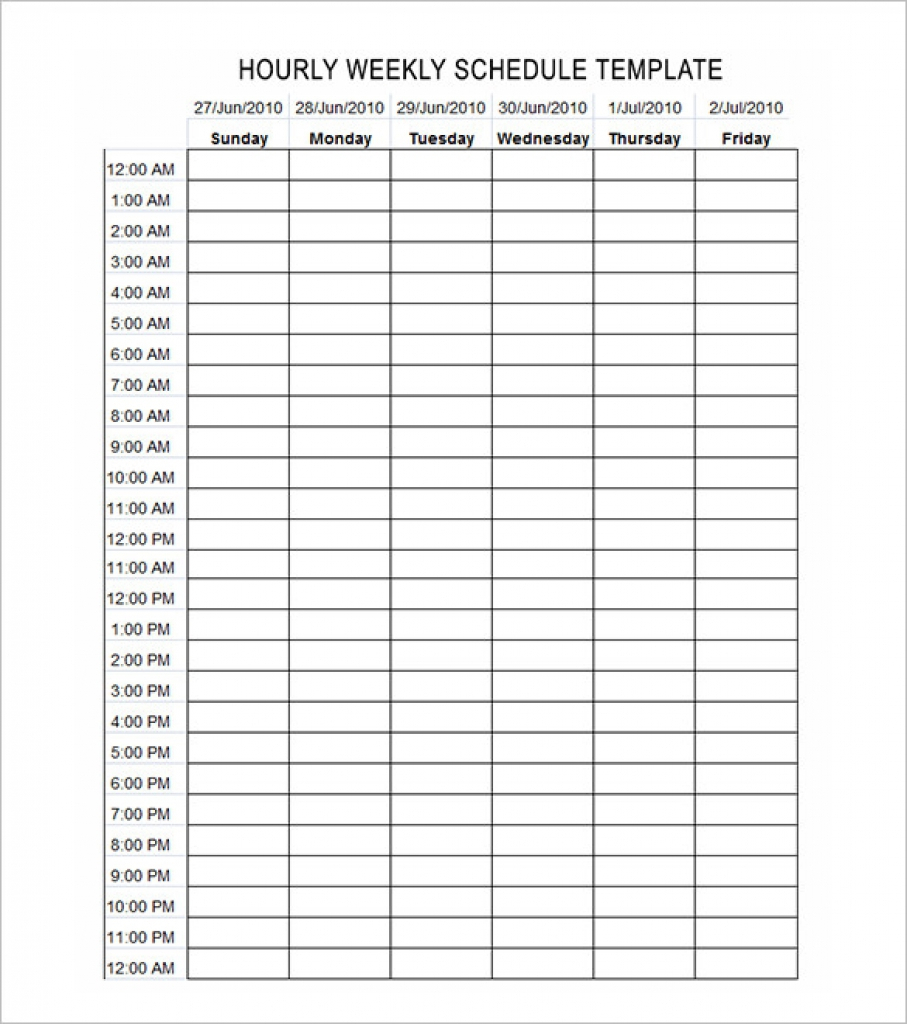 005 Hour Schedule Template Ideas Calendar Printable Online