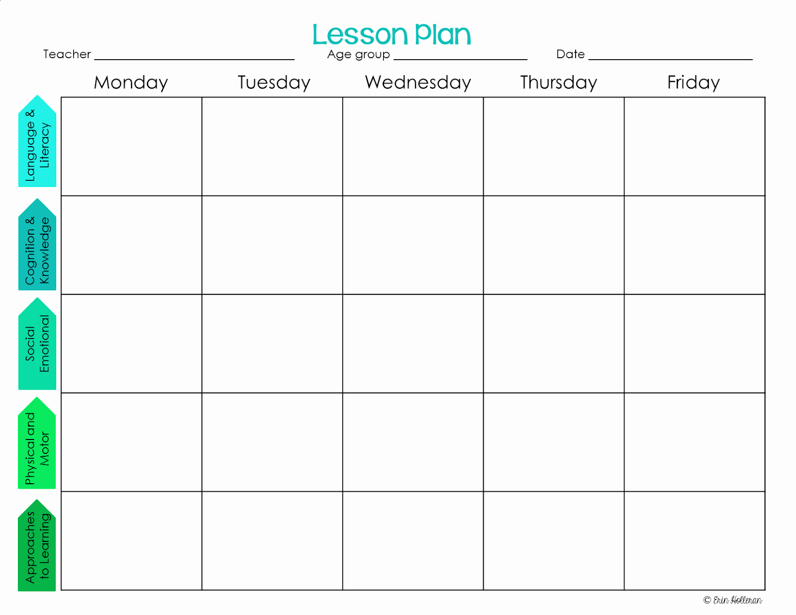 006 Template Ideas Editable Weekly Lesson Fantastic Plan