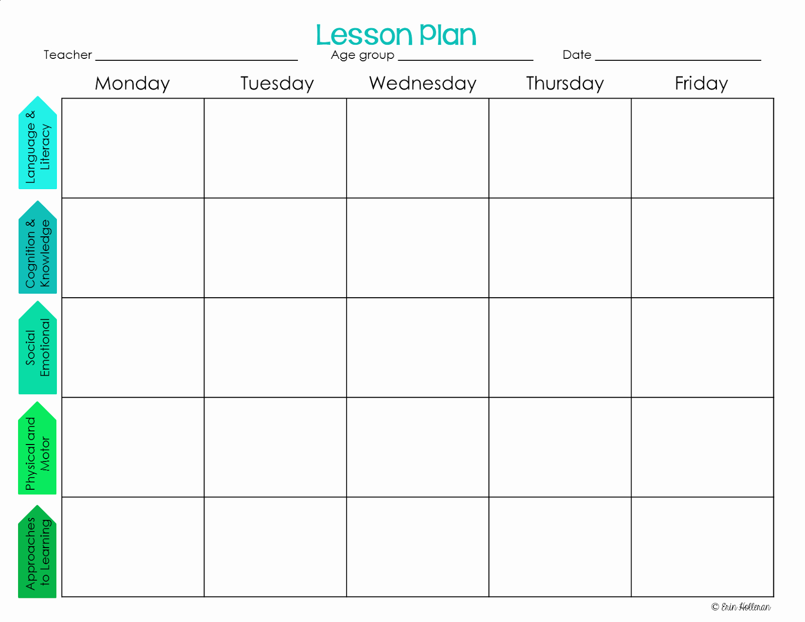 Weekly Lesson Plan Template Free Printable Templates