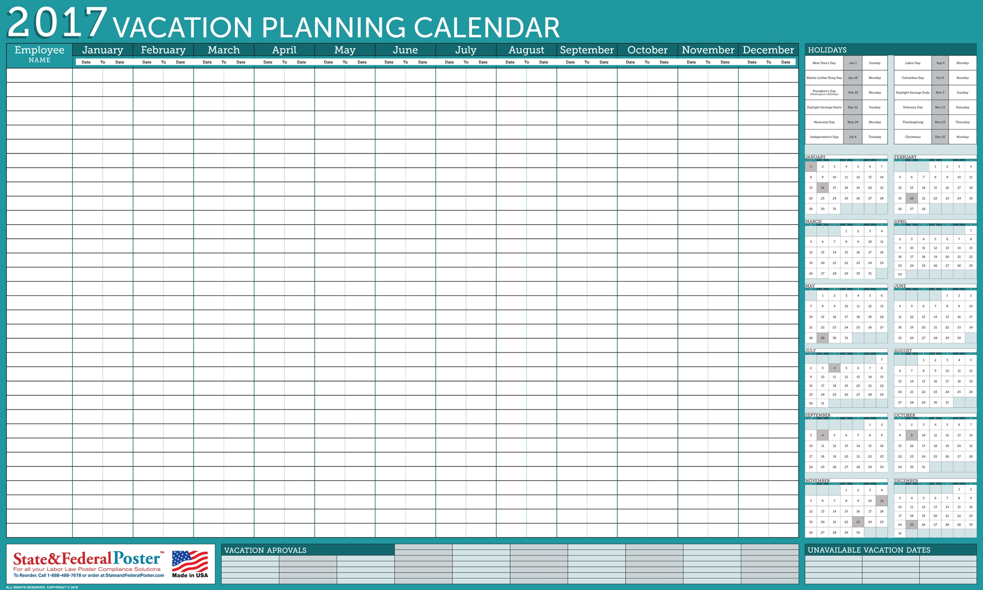 012 Employee Vacation Calendar Template 163190 Ideas