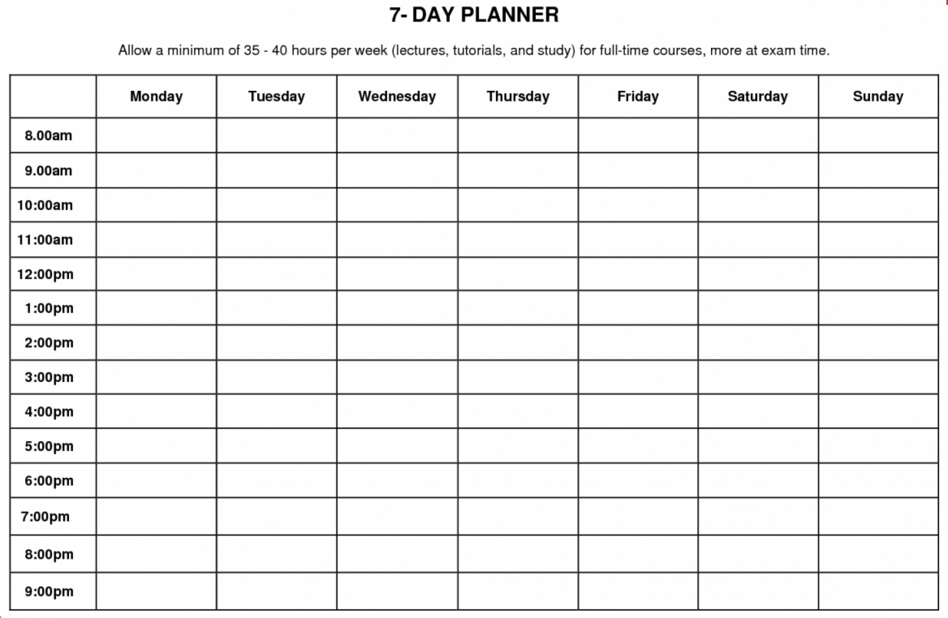 blank 7 day calendar template example calendar printable