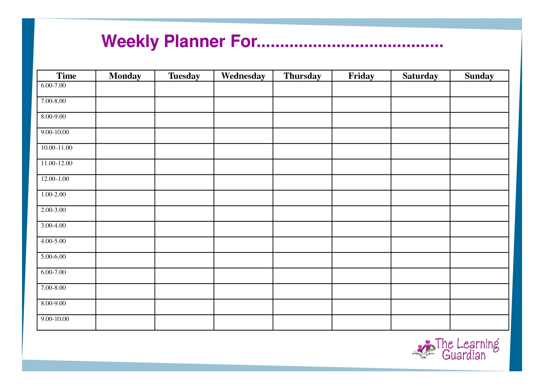 018 Free Printable Weekly Calendar Templates Planner For