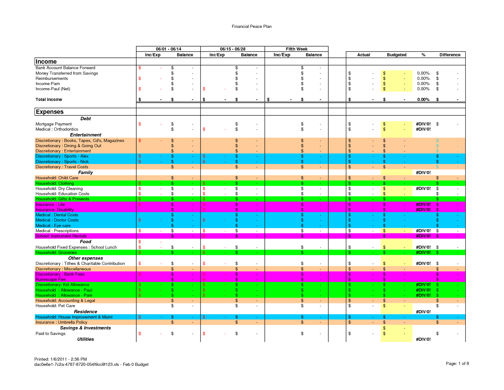 021 Excel Monthly Budget Template Free Ideas 20Family