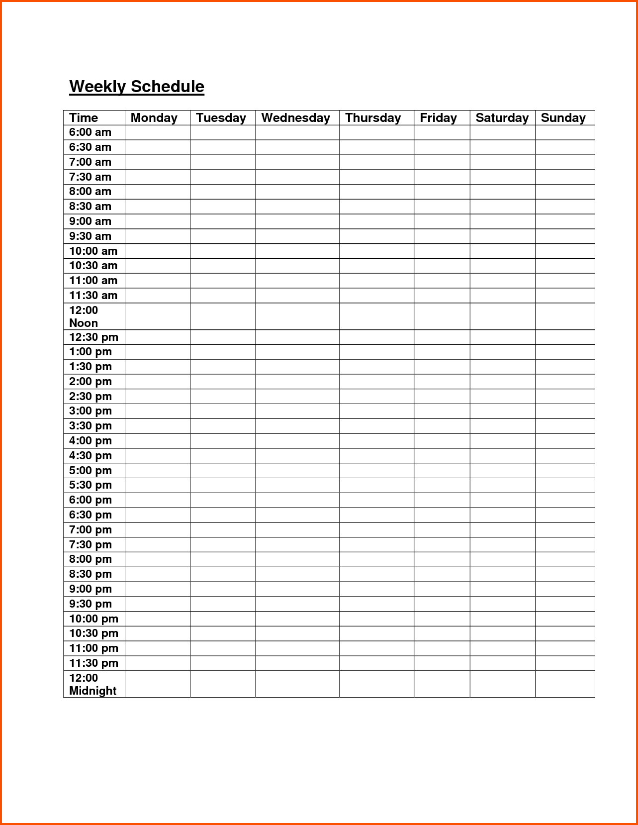 037 20Free Weekly Class Schedule Template Excel Organizer