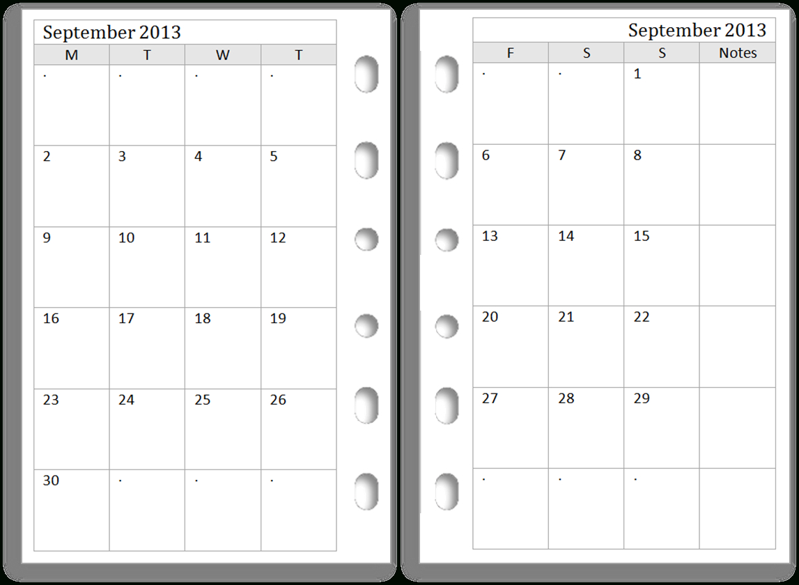 2 month per page calendar template