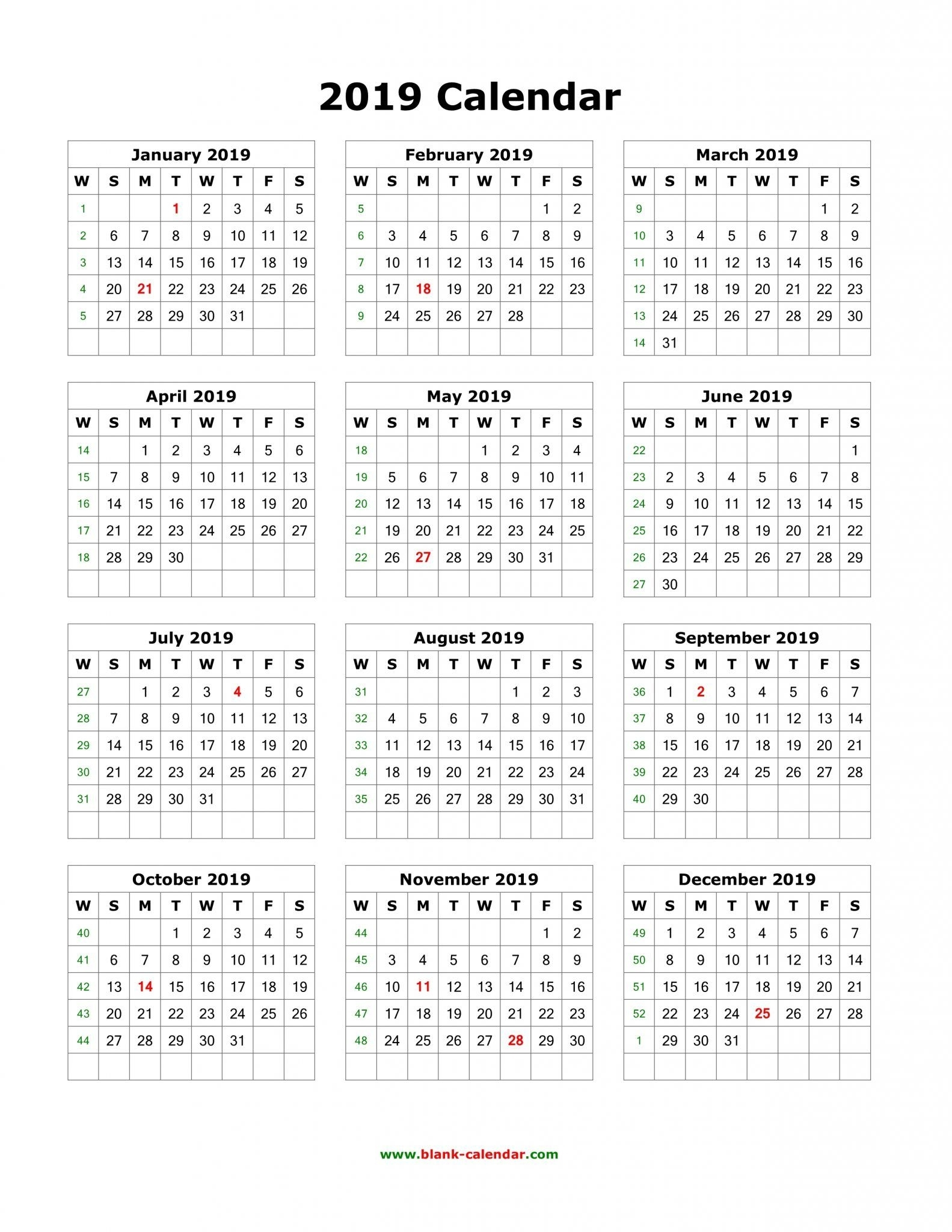 12 Month Calendar Print Out | Calendar Printing Example