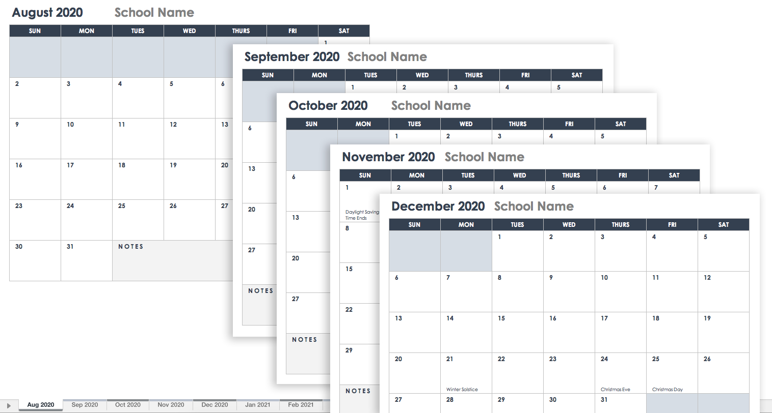 15 Free Monthly Calendar Templates | Smartsheet