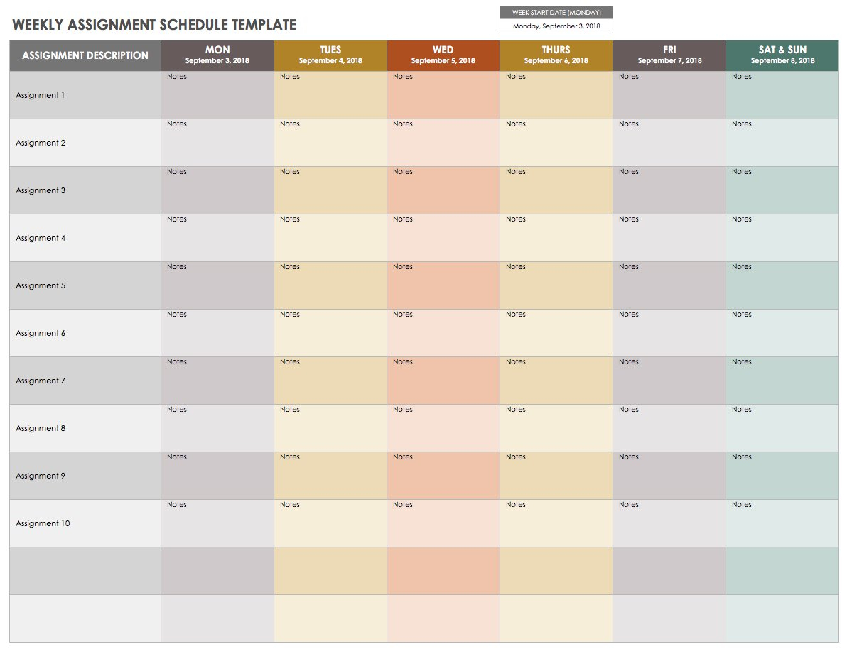 15 Free Weekly Calendar Templates | Smartsheet