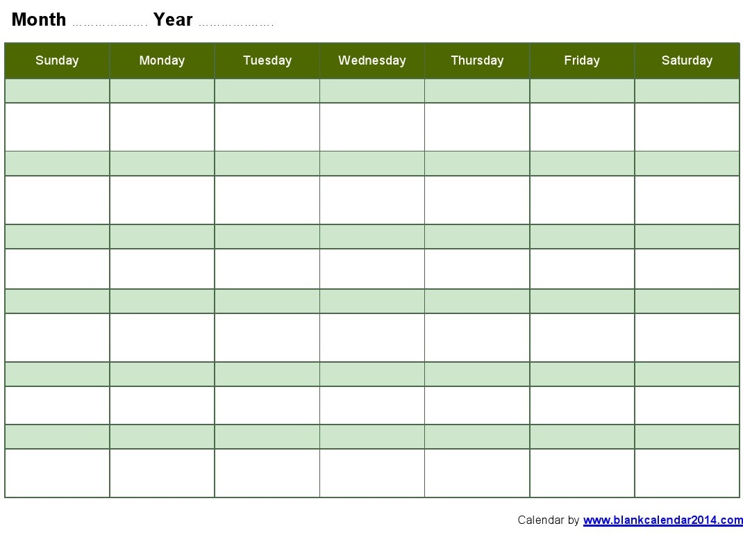 16 Blank Printable Weekly Calendars Templates Images - Blank