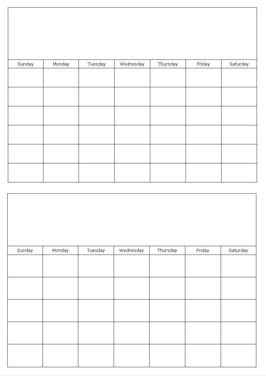 2 Month Free Printable Calendar • Printable Blank Calendar