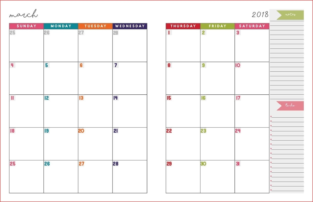 2 Page Printable Calendar | Igotlockedout