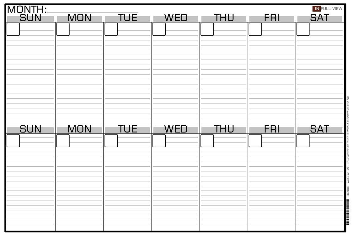 Two Paged Blank Printable Calendar | Example Calendar ...