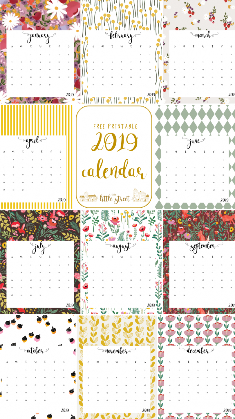 20 Free Printable Calendars For 2019 - Yesmissy