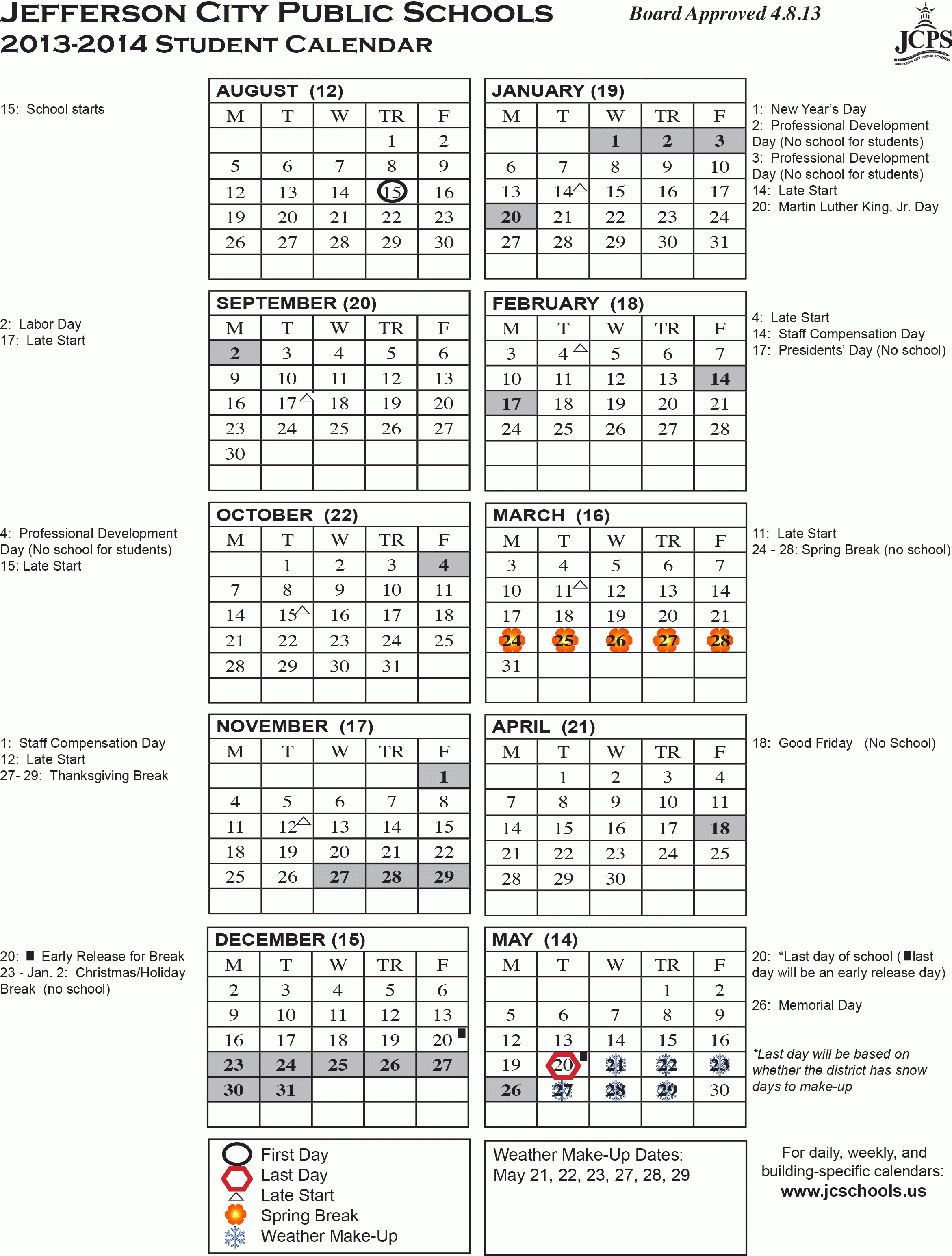 2014 School Calendar Template. Cfbisd 2015 New Site. 8 Best