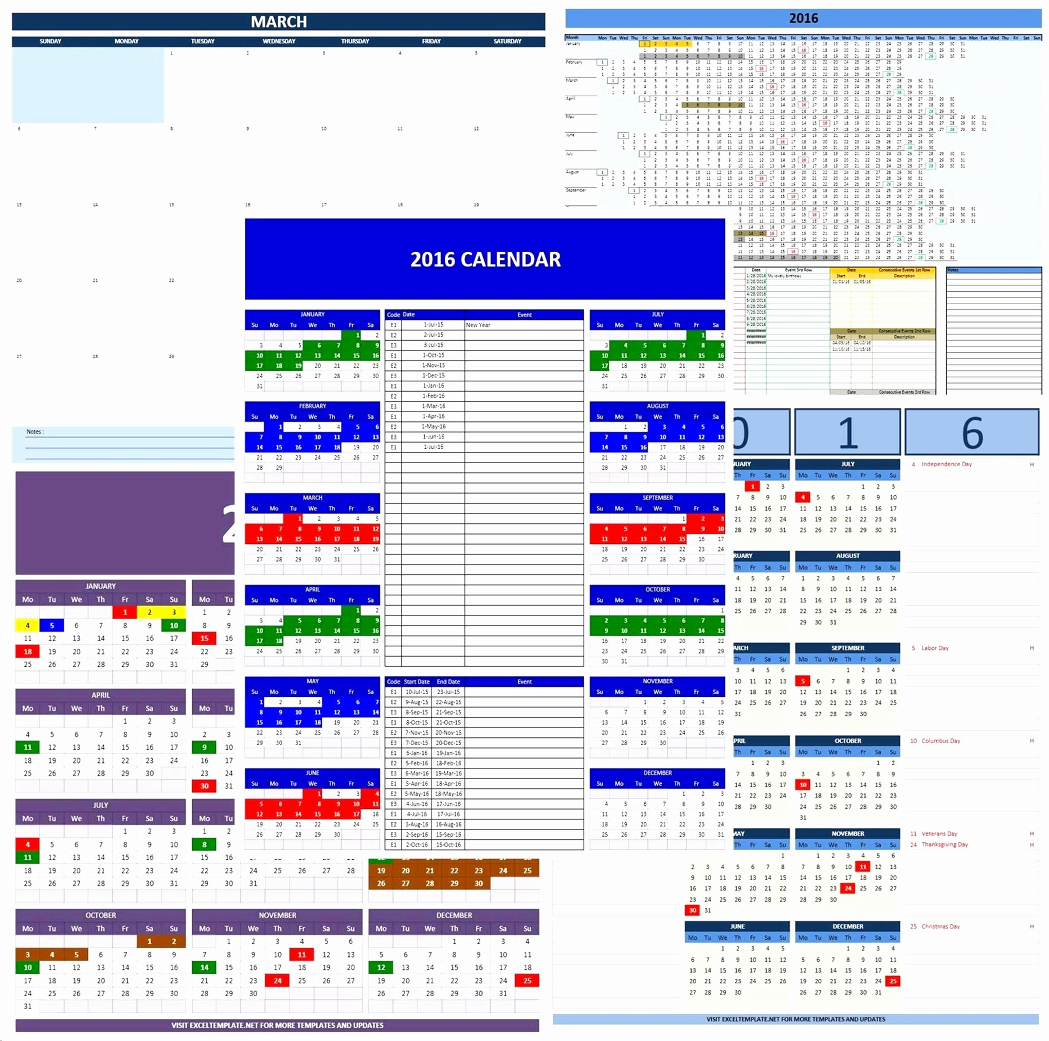 2017-18 School Calendar Google Sheets Template Printed For