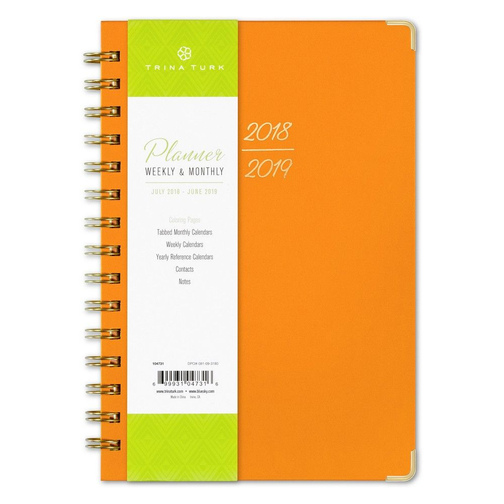 2018 - 2019 Trina Turk Planner 5X8 Weekly/monthly Wire-Bound