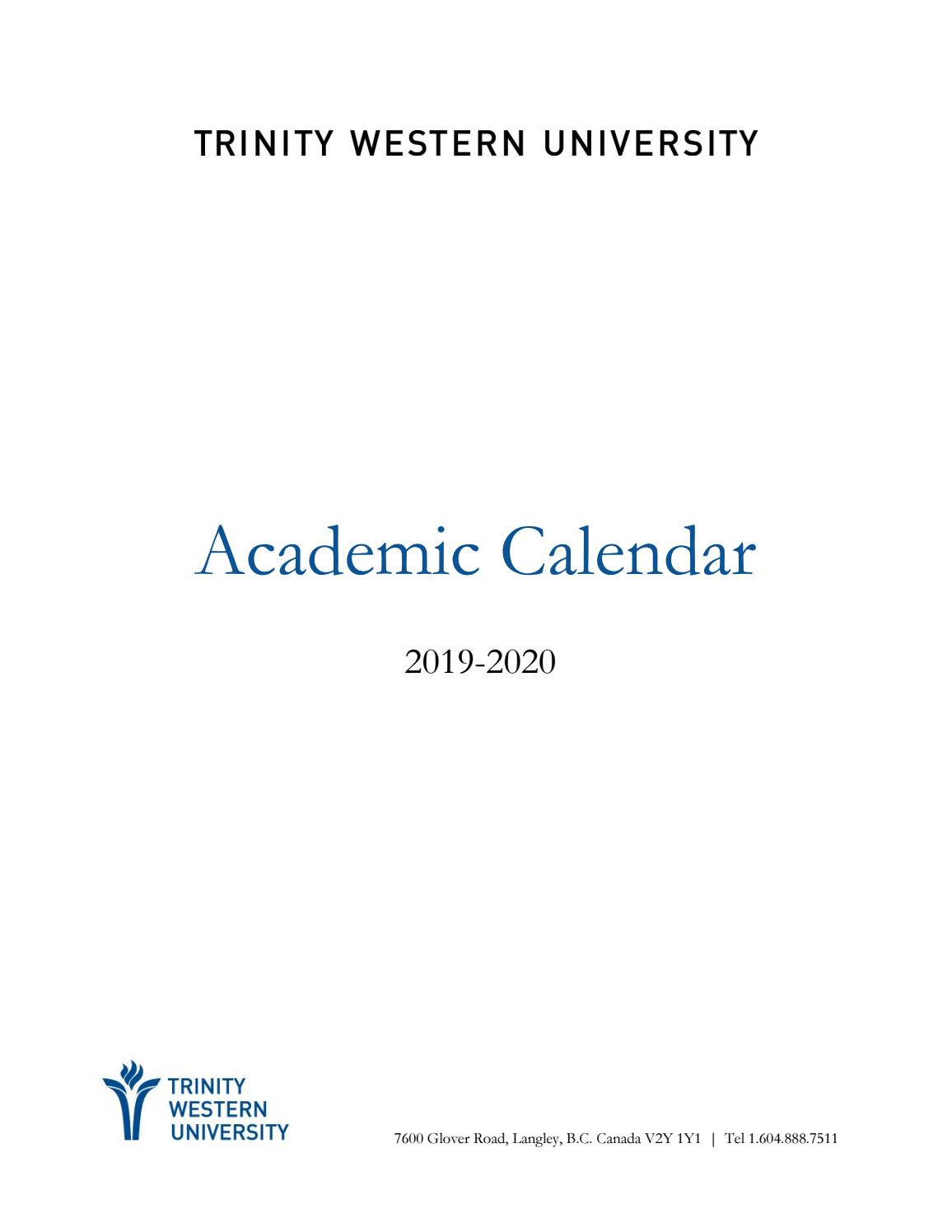 2019-20 Academic Calendartwu - Issuu