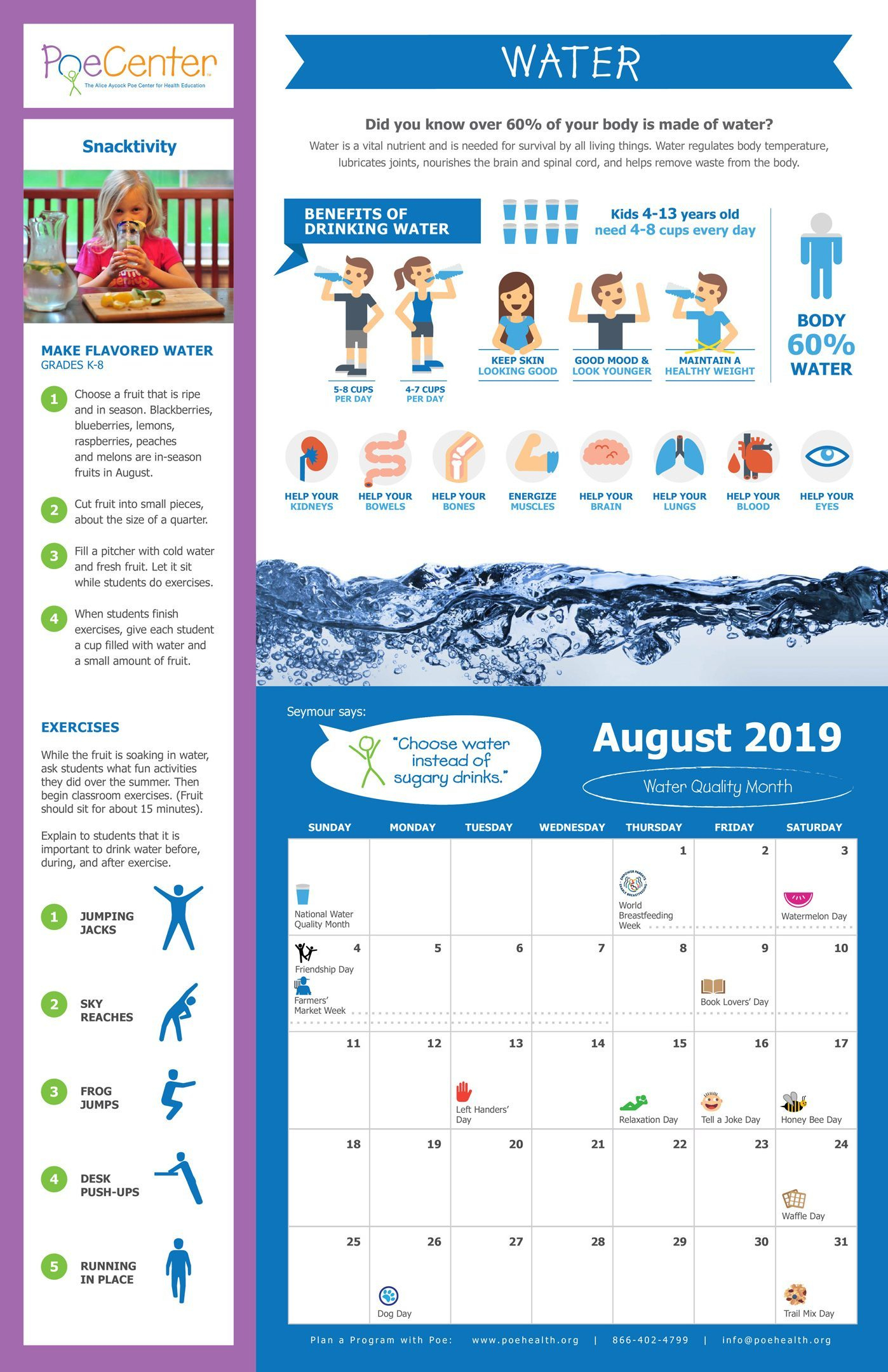 2019-2020 Nutrition &amp; Physical Activity Classroom Calendar