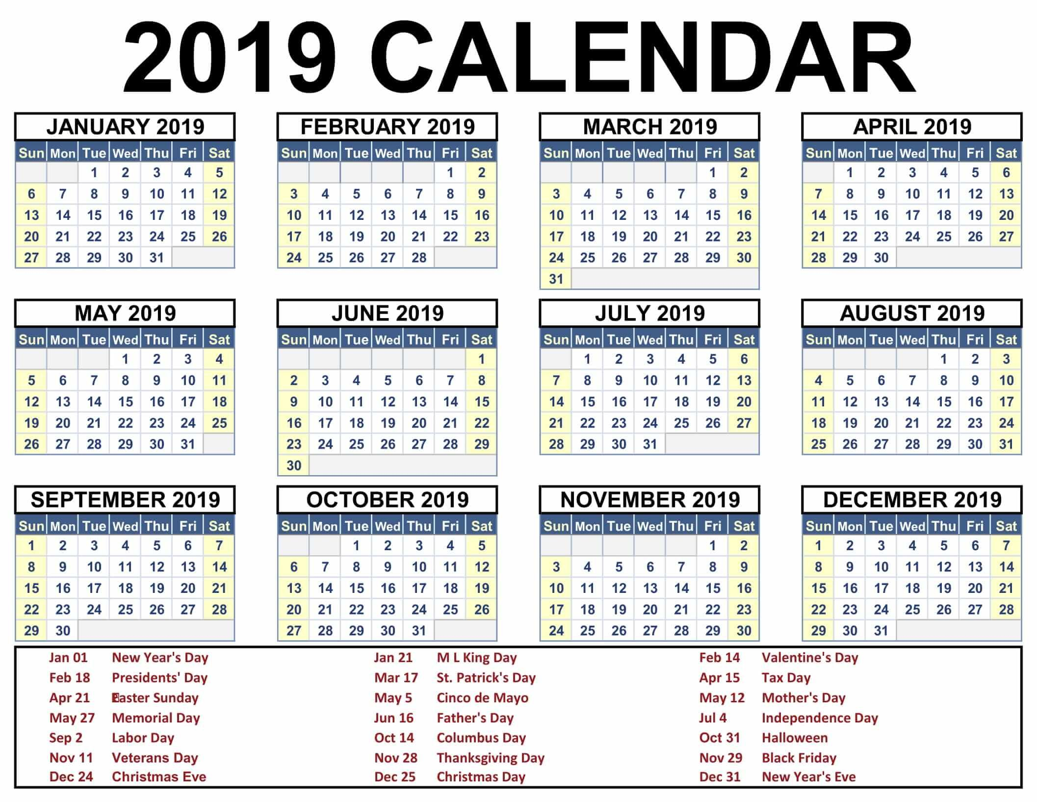 2019-printable-calendar-templates-pdf-excel-word-free-calendars