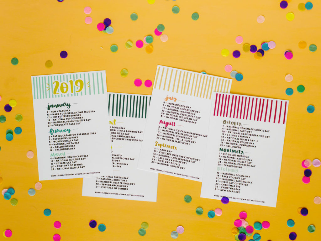 2019 “Everyday Holiday” Printable Calendar