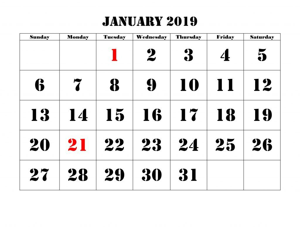2019 January Christmas Countdown Calendar #printable | Blank