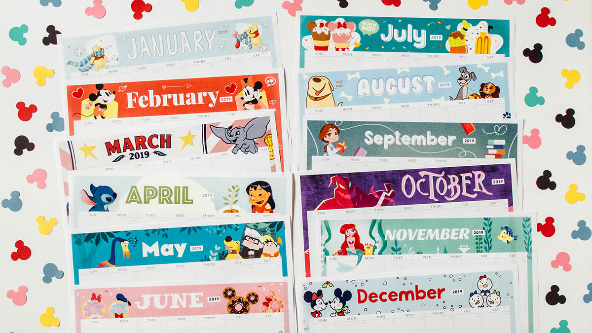 2019 Printable Calendar Featuring Disney Art | Disney Family