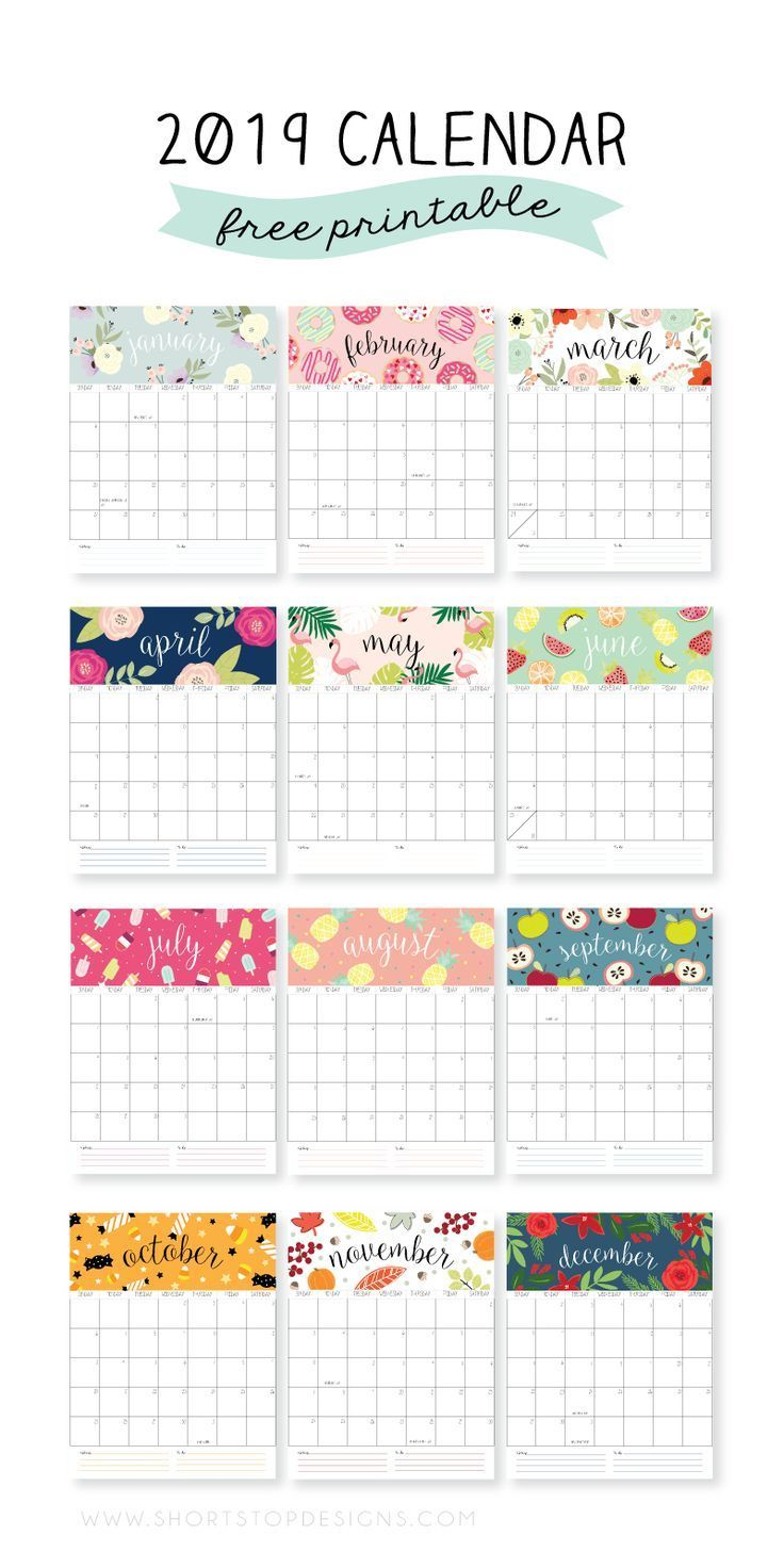 2019 Printable Calendar | Free Printables | Calendar 2019