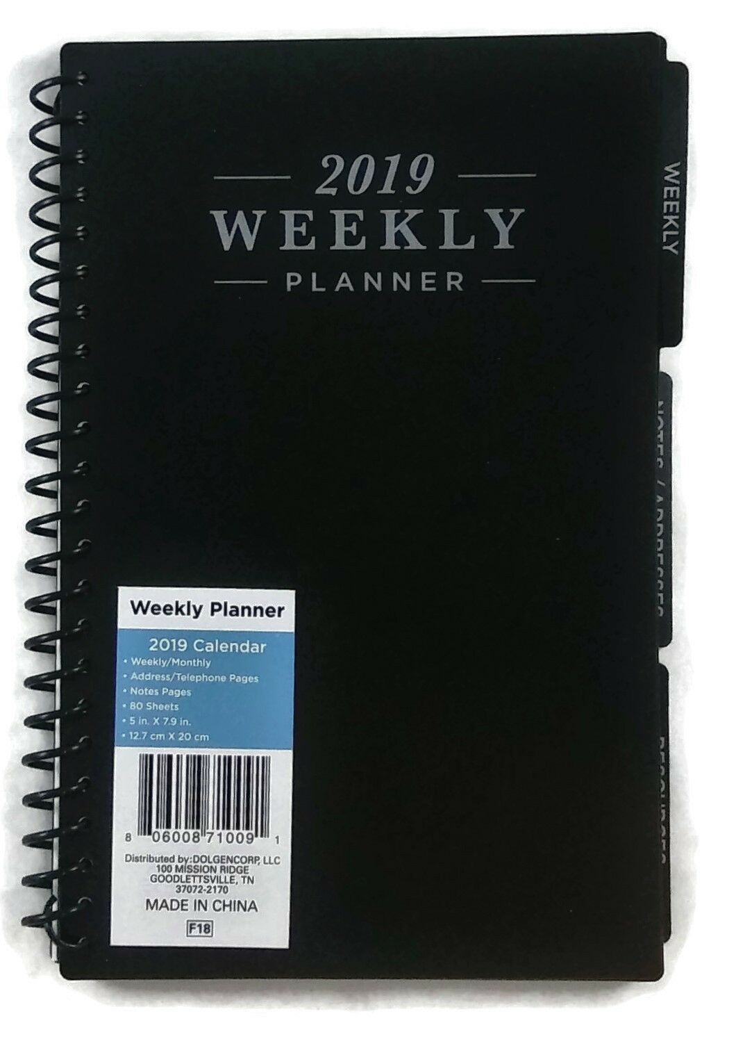 2019 Weekly Monthly Spiral Planner Calendar Organizer Agenda Purple 5&quot; X 8&quot;