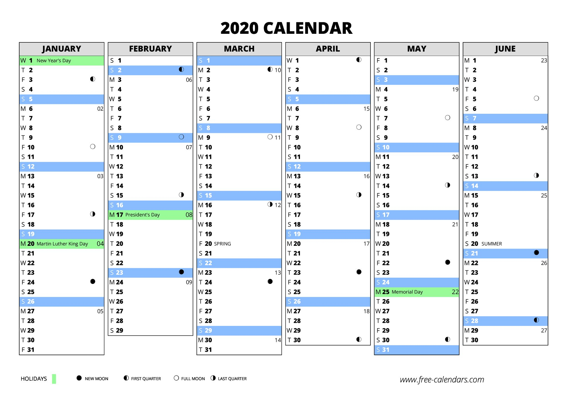 2020 Calendar ≡ Free-Calendars