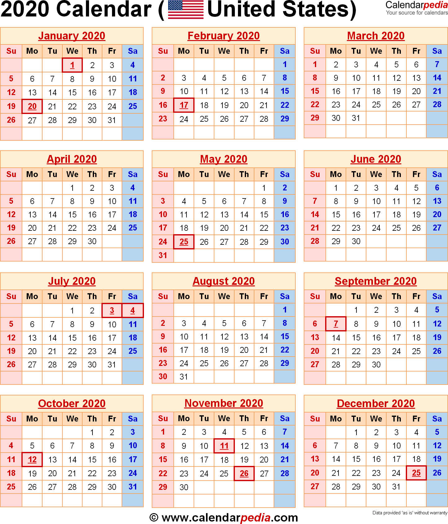 2020 Calendar Excel – Calendar Printable Week