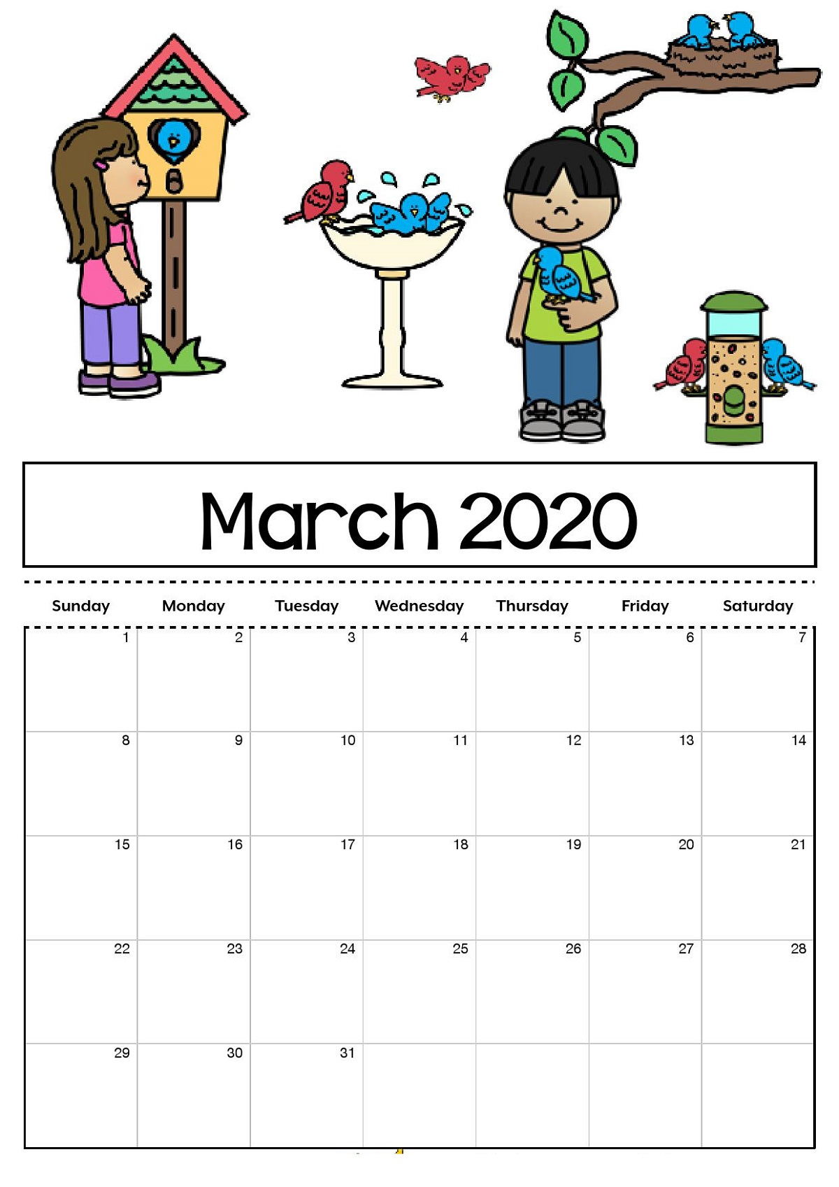 2020 Calendar Print Out Blank Monthly For Desk | Calendar