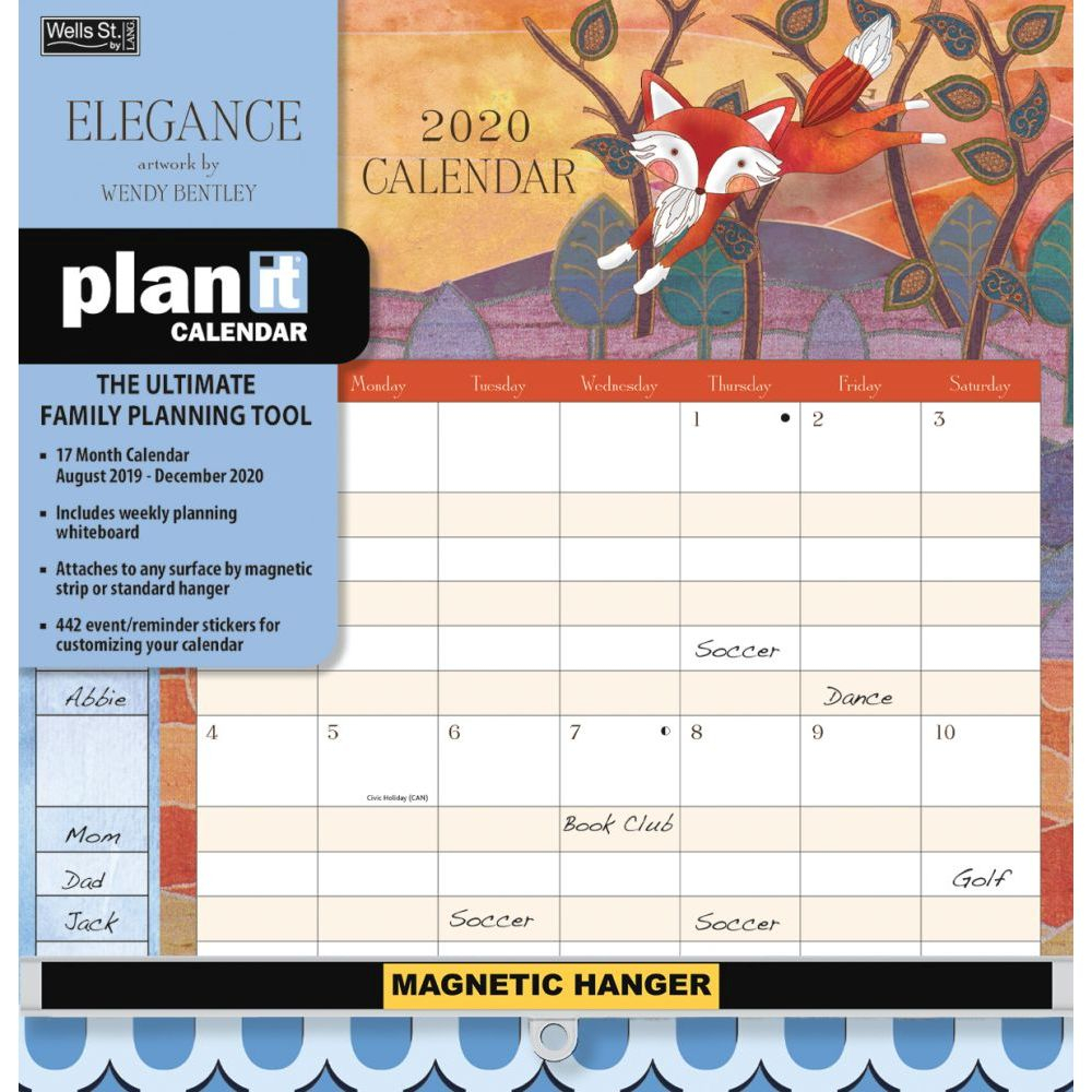 2020 Elegance Plan It Plus Wall Calendar,wells Streetlang