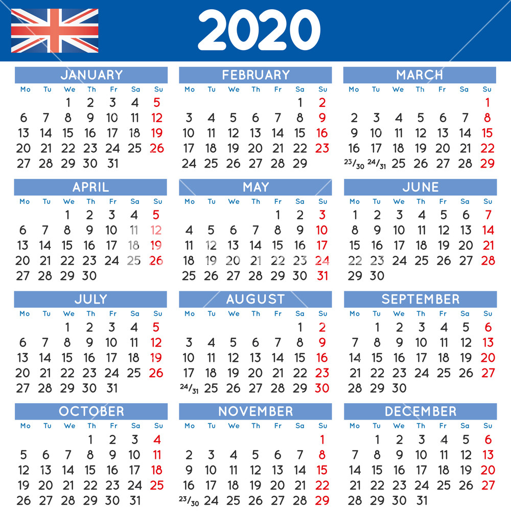 2020 Uk Monthly Calendar Uk Example Calendar Printable