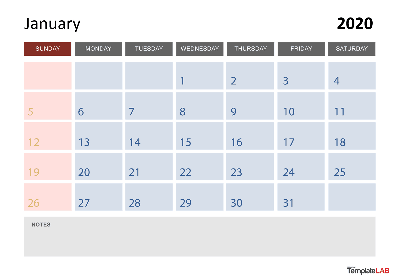 2020 Printable Employee Calendar Free