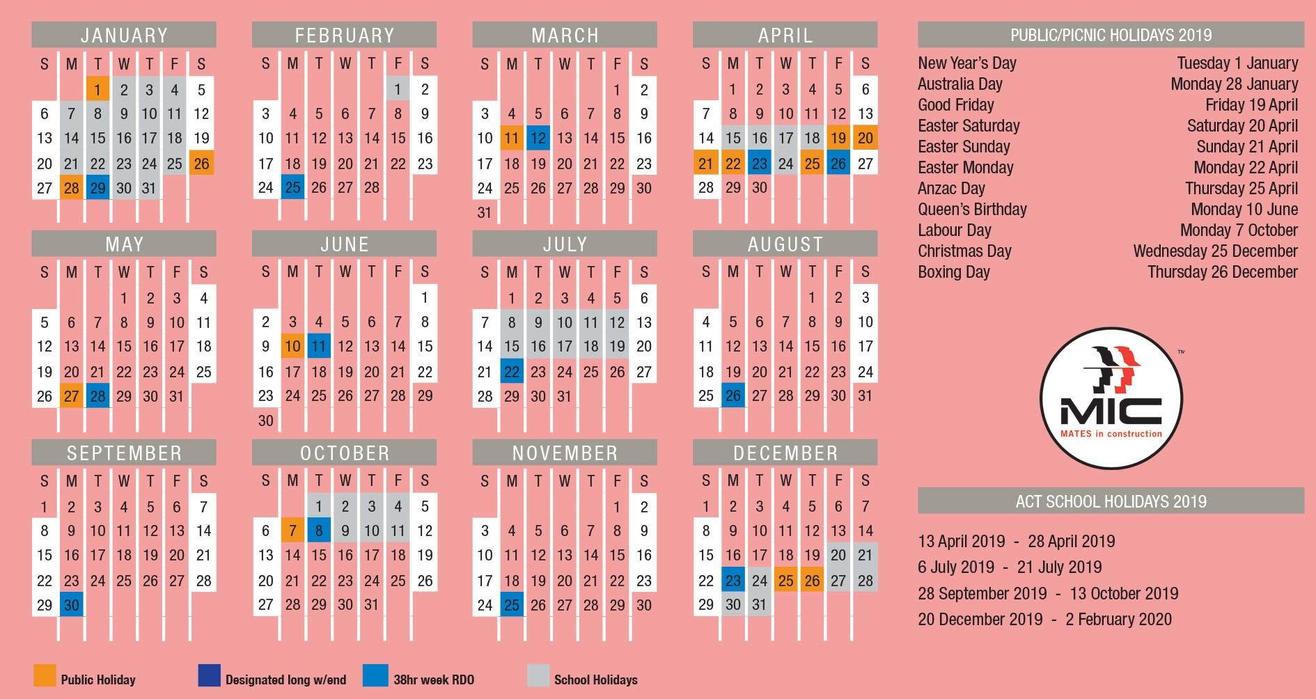2020 Rdo Calendar | Calendar Template Printable