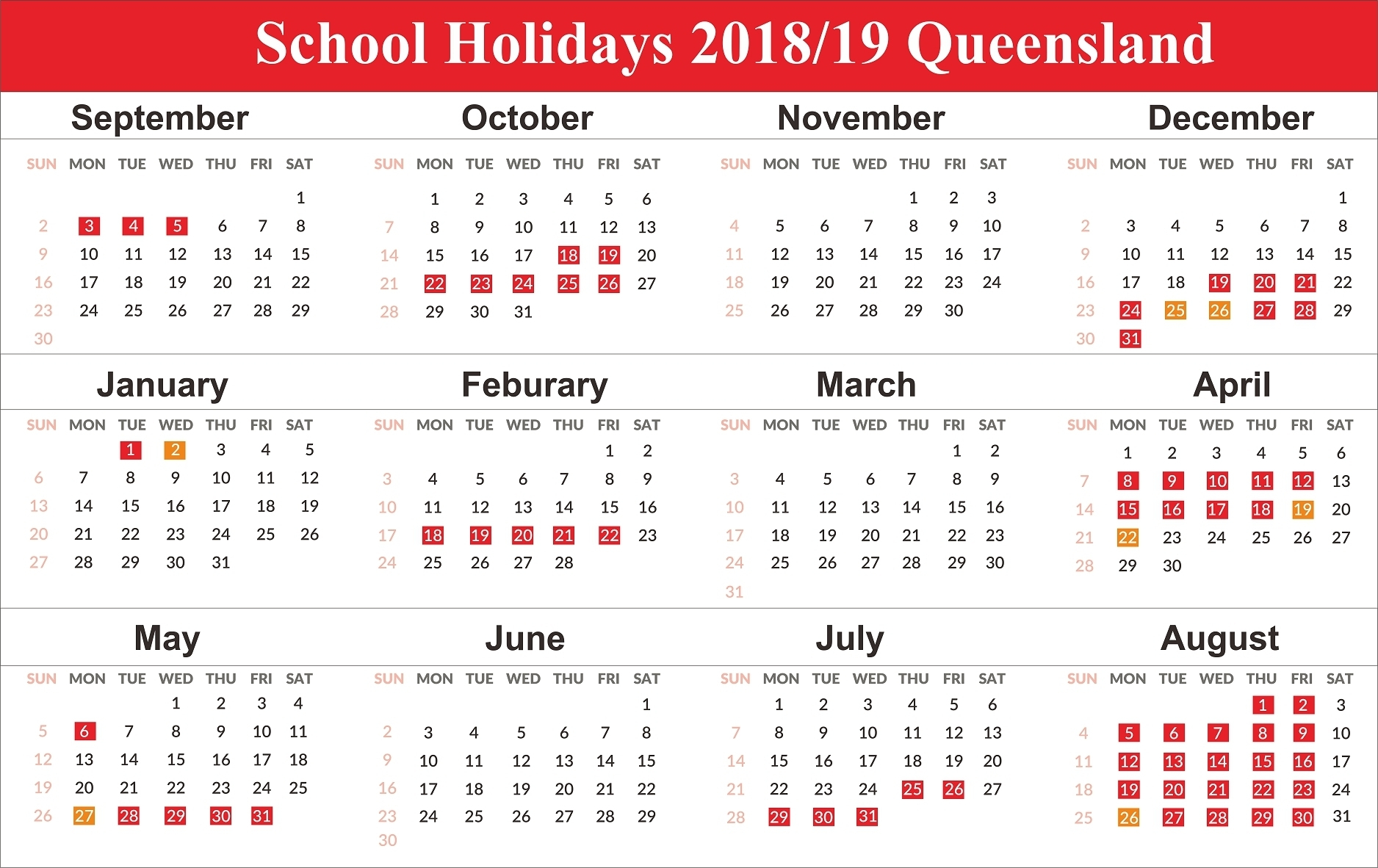 2020 Printable School Calendar Queensland Example Calendar Printable