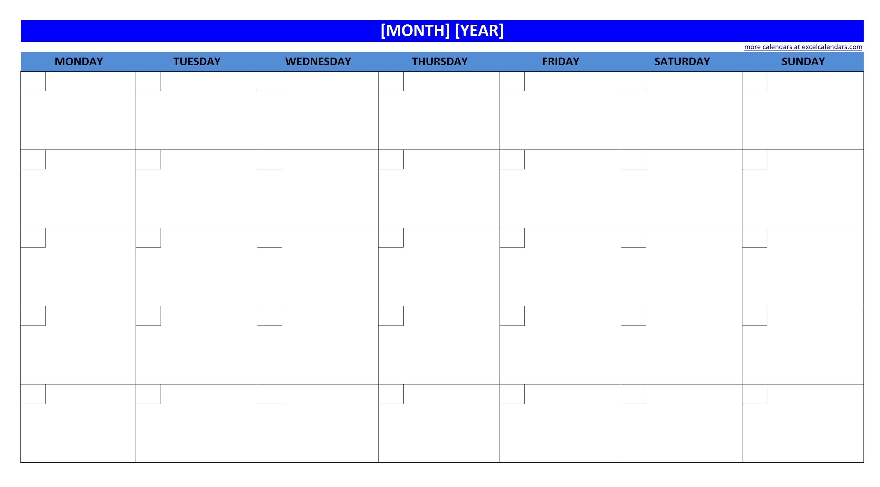 Blank Calendar Template No Dates | Example Calendar Printable