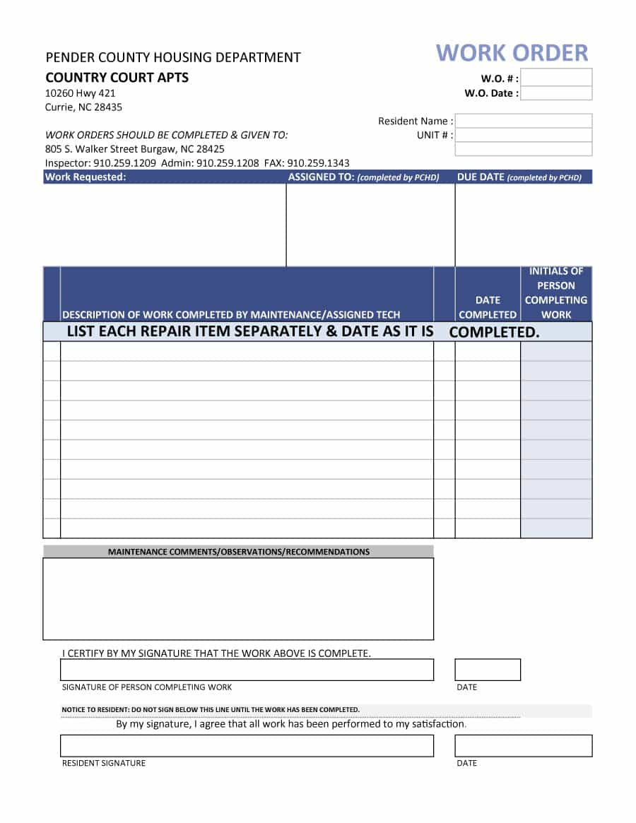 27+ Work Order Templates Download - Pdf, Excel, Doc Formats!