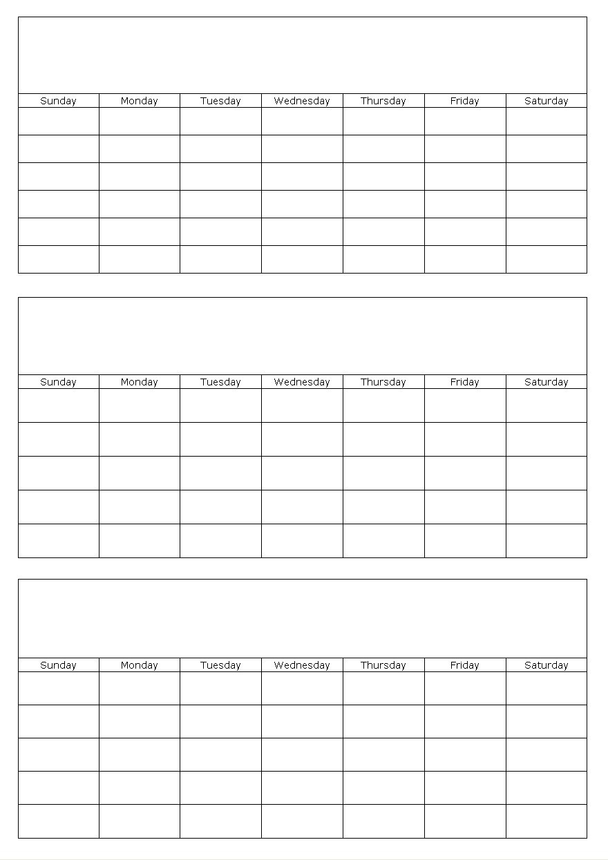 3 Month Planning Calendar Free Printable • Printable Blank