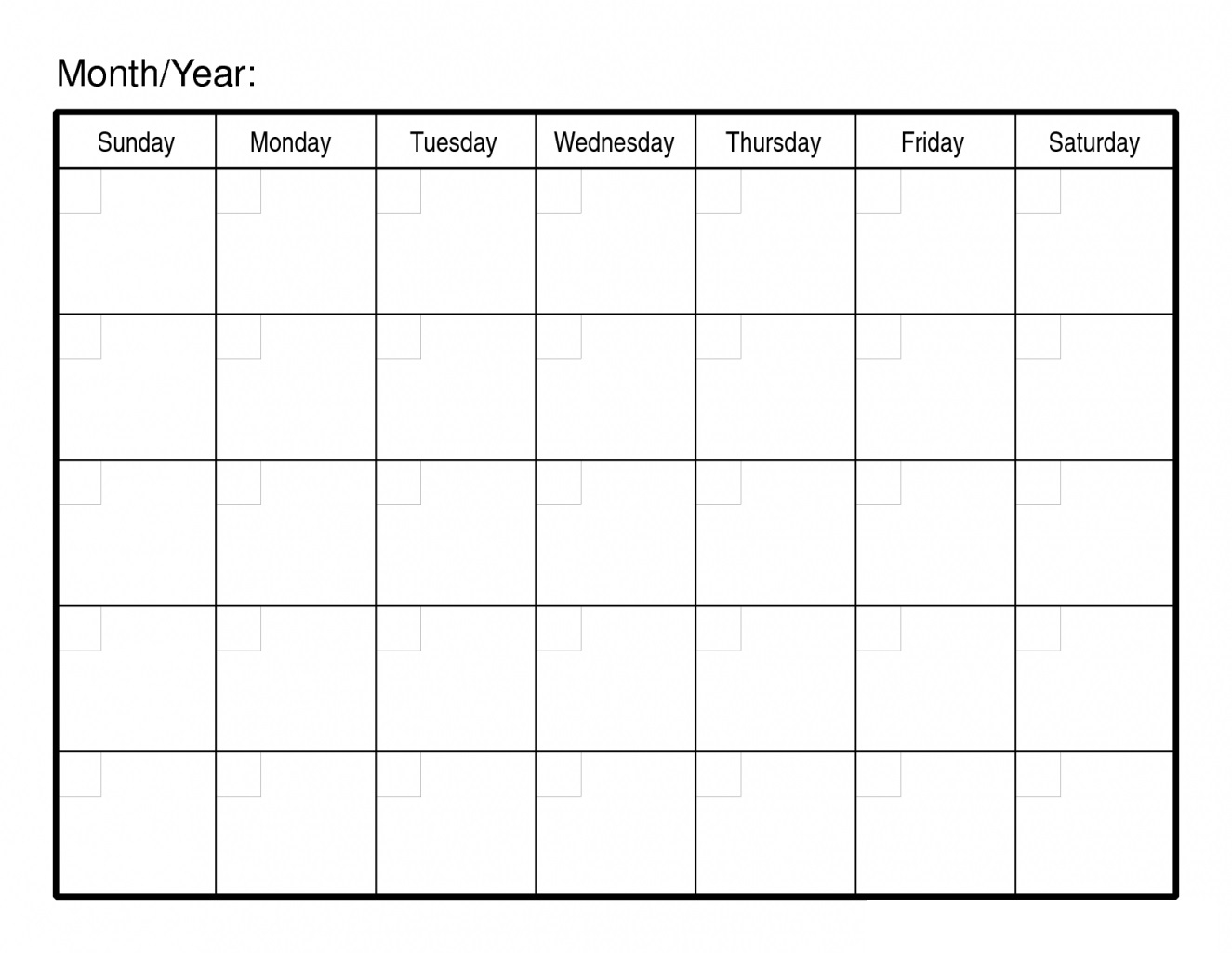 blank template for 30 days example calendar printable