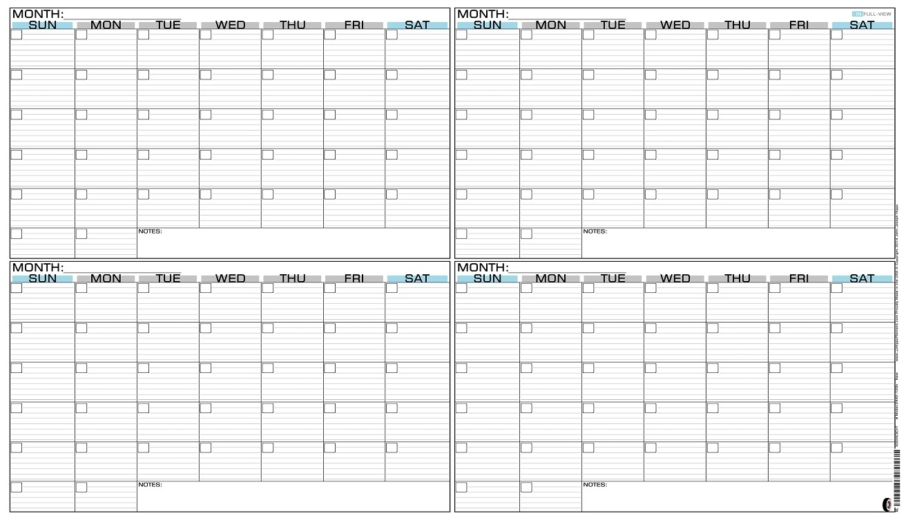 4 Month Calendar Template – Get Your Calendar Printable