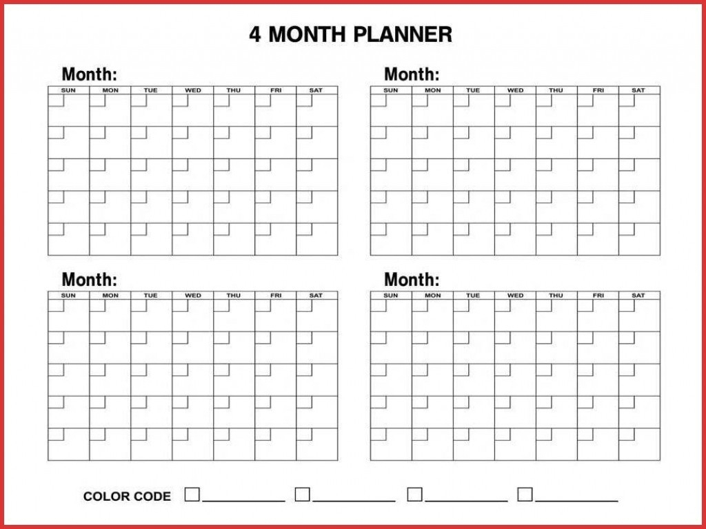 4 Month Calendar Template | Example Calendar Printable