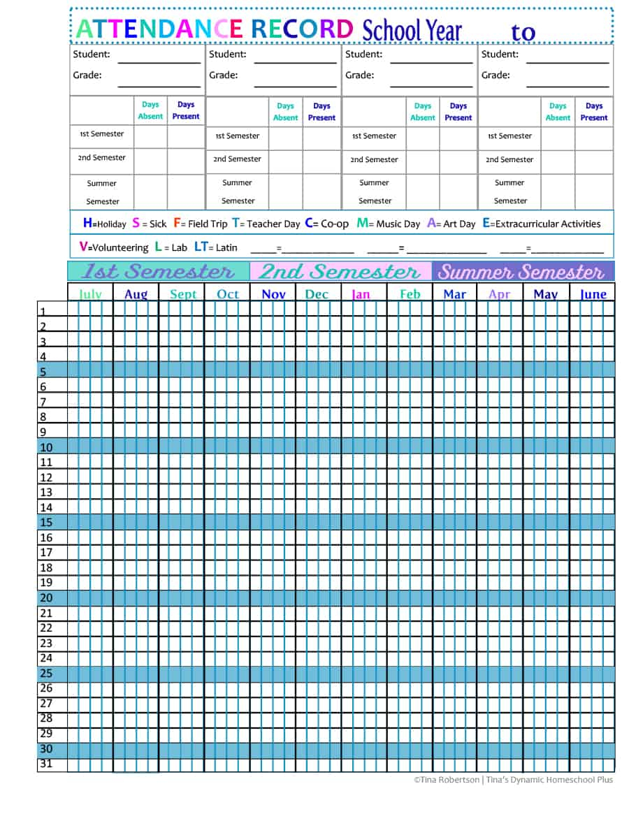 40+ Free Attendance Tracker Templates [Employee, Student