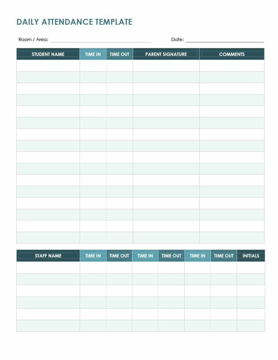 Meeting Attendance Tracker Template Example Calendar Printable