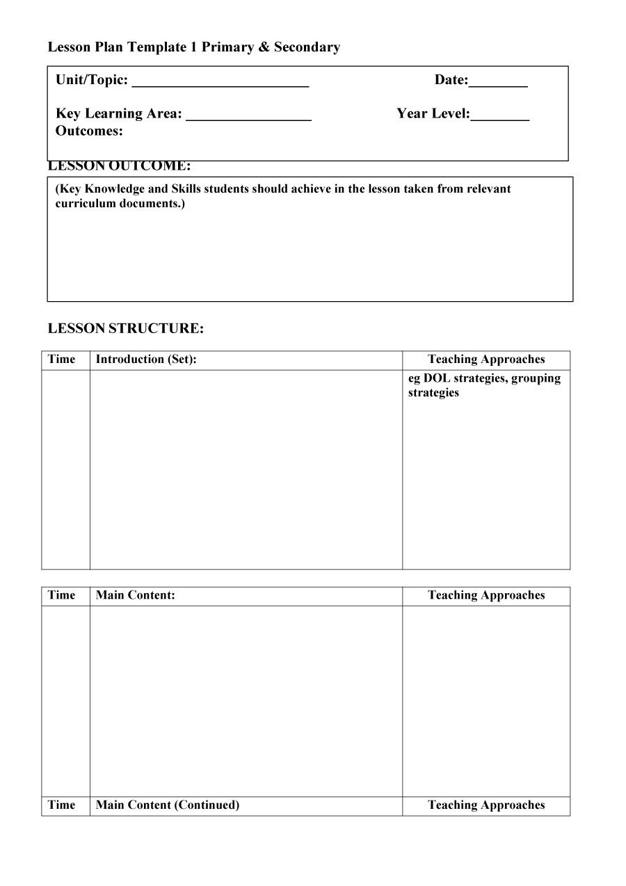 44 Free Lesson Plan Templates [Common Core, Preschool, Weekly]