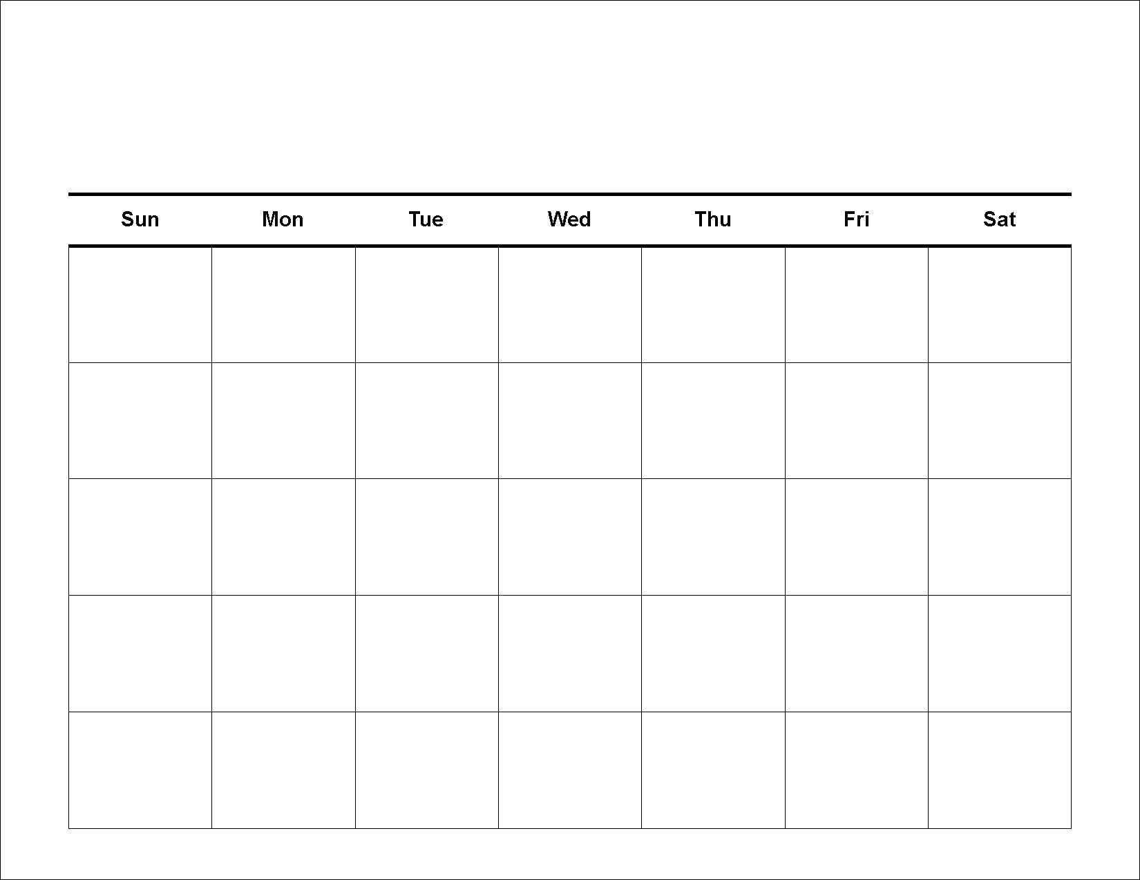 5 Week Calendar Template • Printable Blank Calendar Template