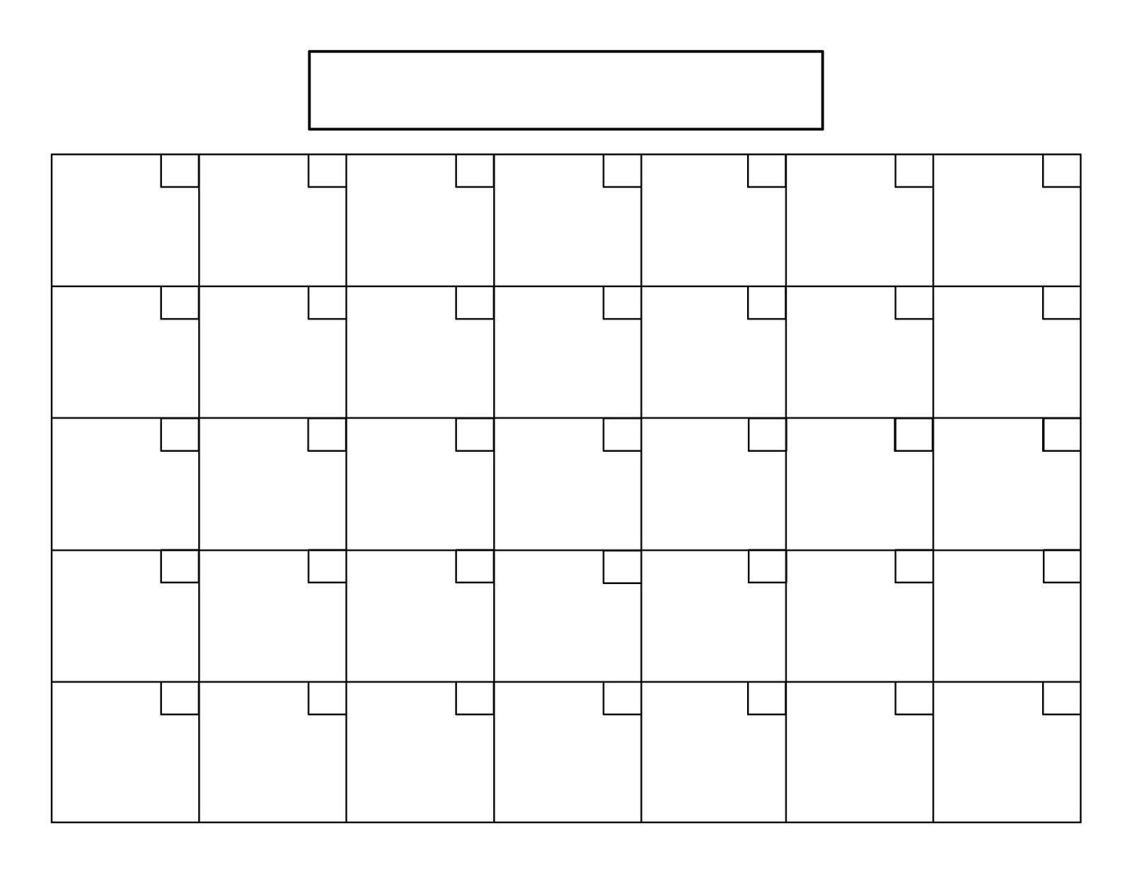 5 Week Calendar Template • Printable Blank Calendar Template