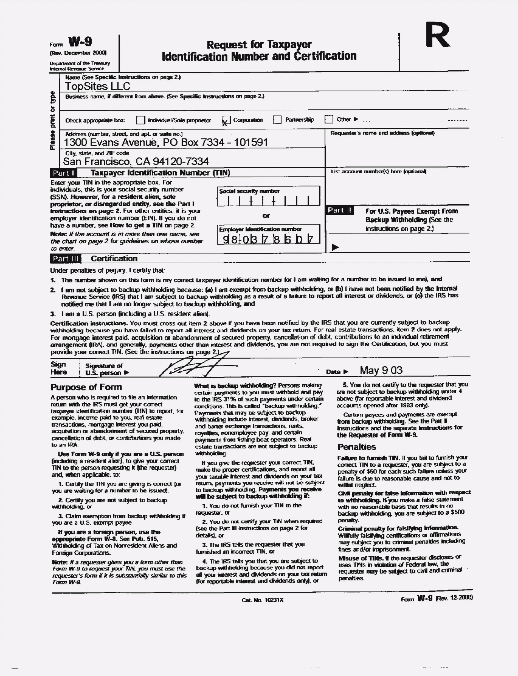 55 Excellent W 9 Printable Tax Form For Photos